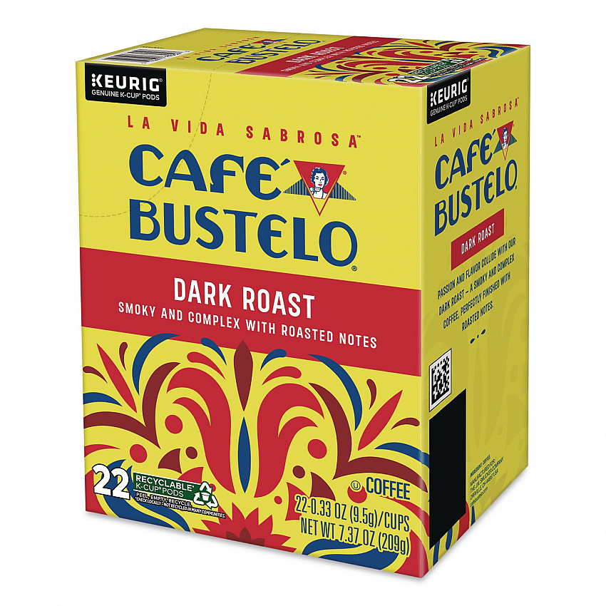 Cafe Bustelo Dark Roast Coffee K-Cup, 22/Box (5000389574)