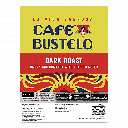 Cafe Bustelo Dark Roast Coffee K-Cup, 22/Box (5000389574)