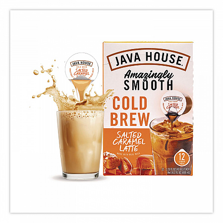 Amazingly Smooth Salted Carmel Latte Cold Brew Coffee Pod, 12/Box (HFP01824)