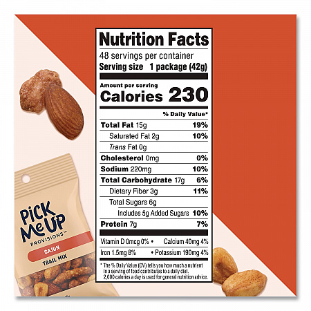 Cajun Trail Mix, 1.5 oz Packet, 48/Box (PM63389)