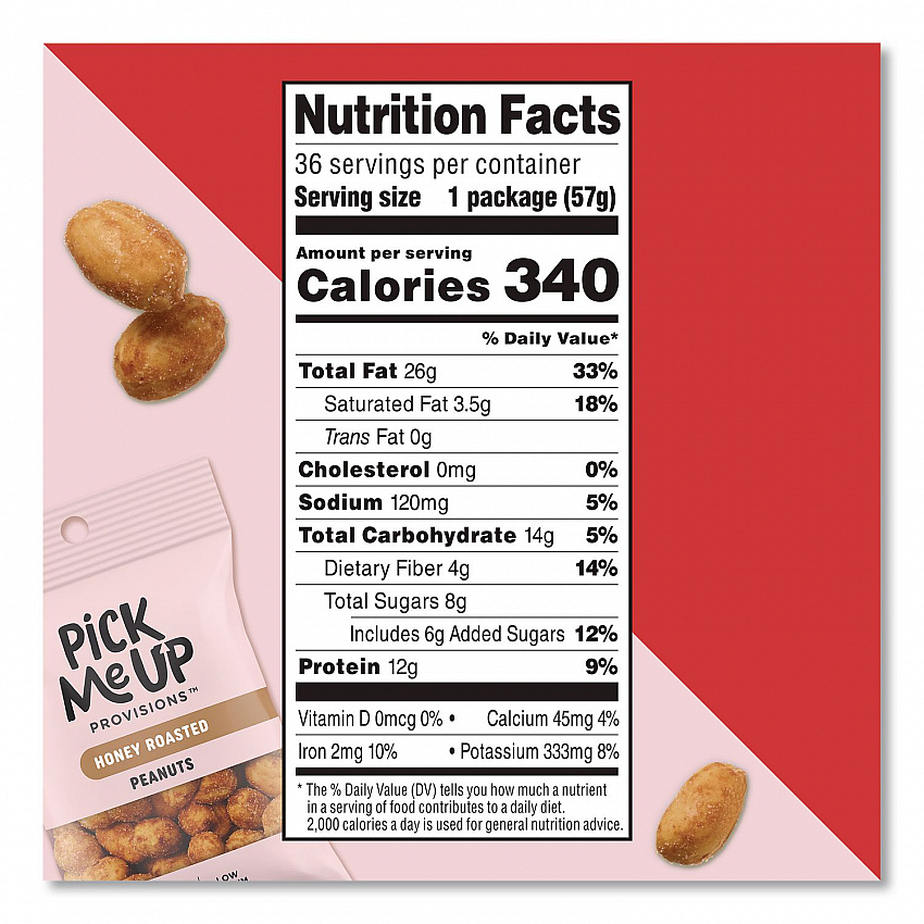 Honey Roasted Peanuts, 2 oz Packet, 36/Box (PM63391)