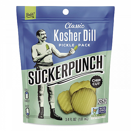 Classic Kosher Dill Pickle Packs, 3.4 oz Bag, 12/Carton (LNH00671)