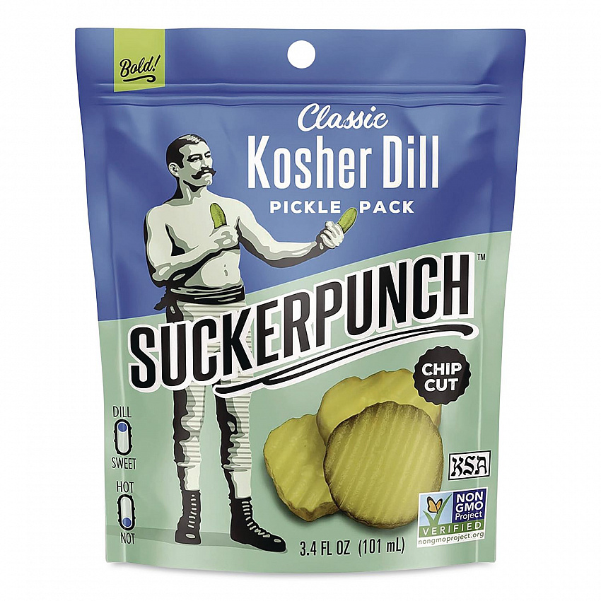 Classic Kosher Dill Pickle Packs, 3.4 oz Bag, 12/Carton (LNH00671)