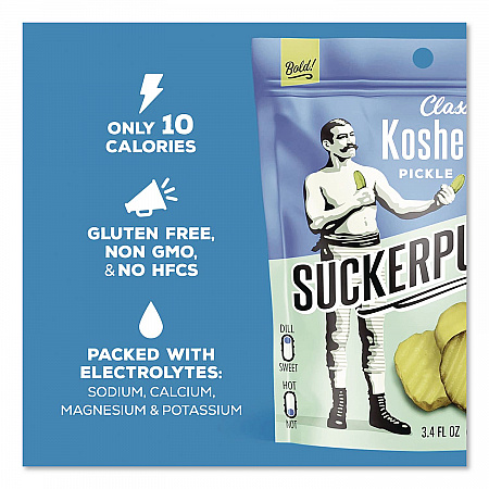 Classic Kosher Dill Pickle Packs, 3.4 oz Bag, 12/Carton (LNH00671)