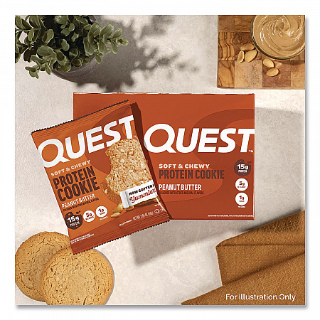 Gluten Free Protein Cookies, Peanut Butter, 2.04 oz Pack, 12/Box (QUN00605)
