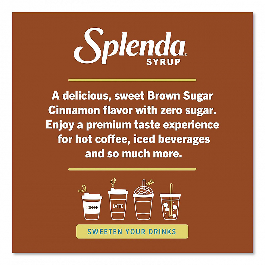 Sugar-Free Coffee Syrup, Brown Sugar Cinnamon, 25.4 oz Bottle, 6/Carton (HFP00696)