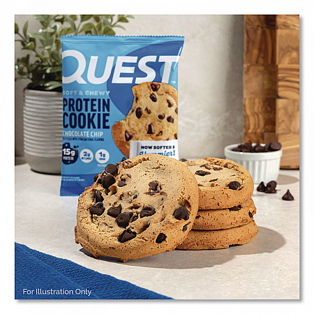 Gluten Free Protein Cookies, Chocolate Chip, 2.08 Pack, 12/Box (QUN00609)