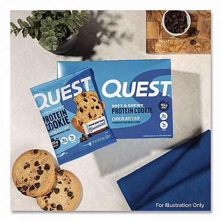 Gluten Free Protein Cookies, Chocolate Chip, 2.08 Pack, 12/Box (QUN00609)