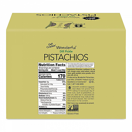 Pistachios, Salted Dill Pickle, 2.25 oz Bag, 8/Box (PAR70232)