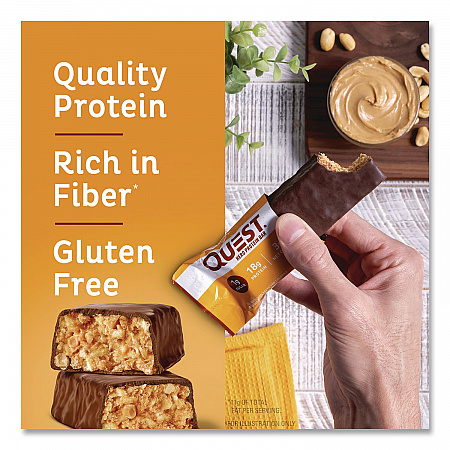 Protein Bars, Chocolate Peanut Butter, 1.9 oz Bar, 12/Box (QUN01179)