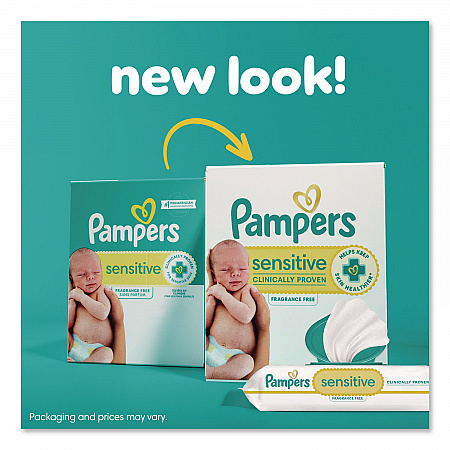 Sensitive Baby Wipes, 1-Wipe Pop-Top, Fragrance-Free, 84 Wipes/Pack, 2 Packs (870870)