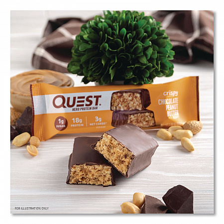 Protein Bars, Chocolate Peanut Butter, 1.9 oz Bar, 12/Box (QUN01179)