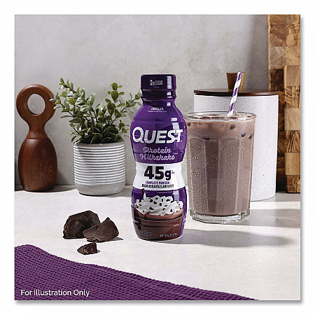 Protein Milkshakes, Chocolate, 14 oz Bottle, 12/Carton (QUN01598)