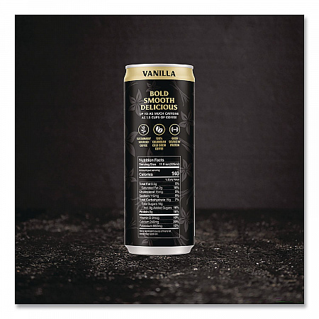 Vanilla Latte Cold Brew Coffee, 11 oz Can, 12/Carton (EWC34373)