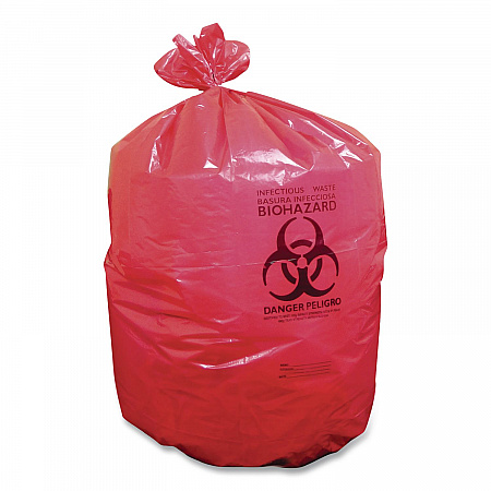 Healthcare Biohazard Printed Can Liners, Biohazard Infectious Waste, 16 gal, 1.3 mil, 24