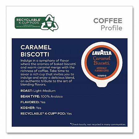 Caramel Biscotti Coffee K-Cup, 22/Box (5000384732)