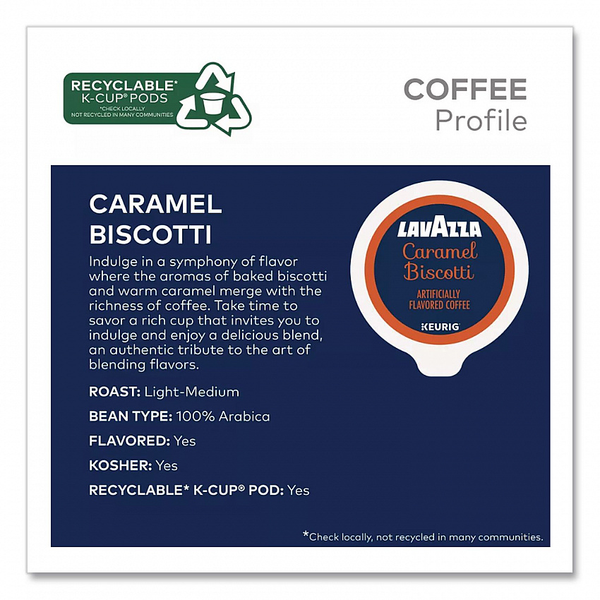 Caramel Biscotti Coffee K-Cup, 22/Box (5000384732)