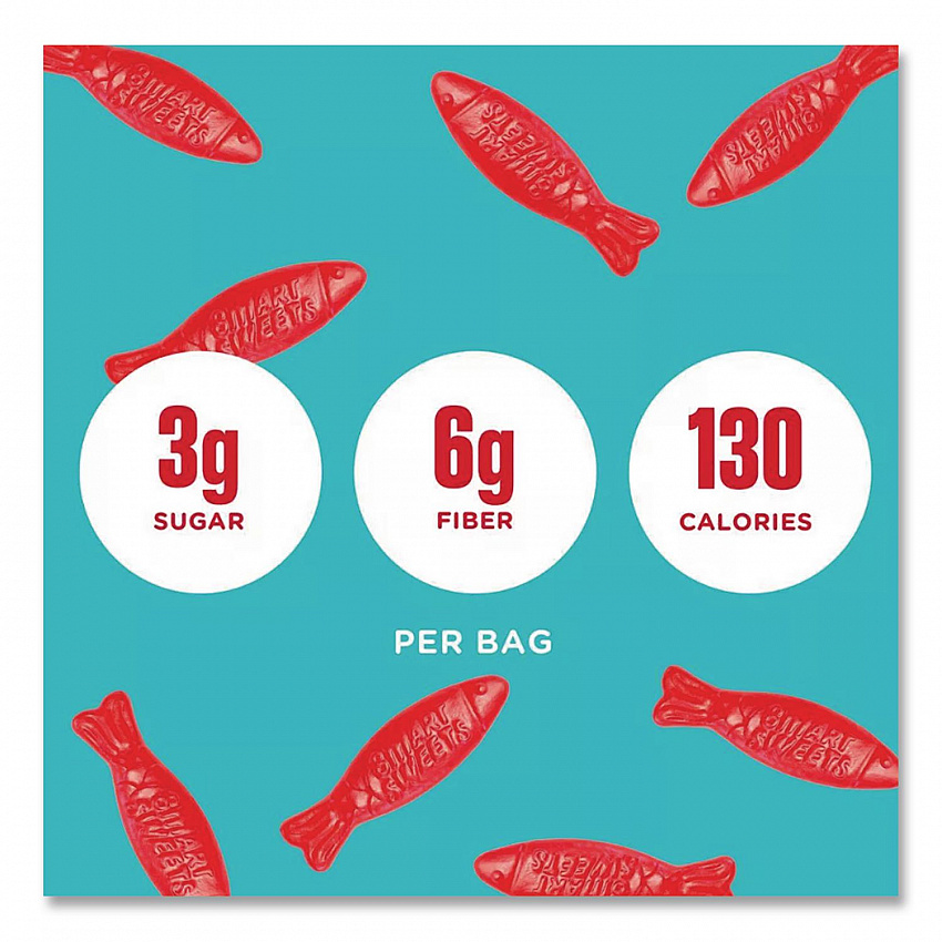 Sweet Fish Gummy Candy, Berry, 1.8 oz Packet, 12/Box (SMW20021)