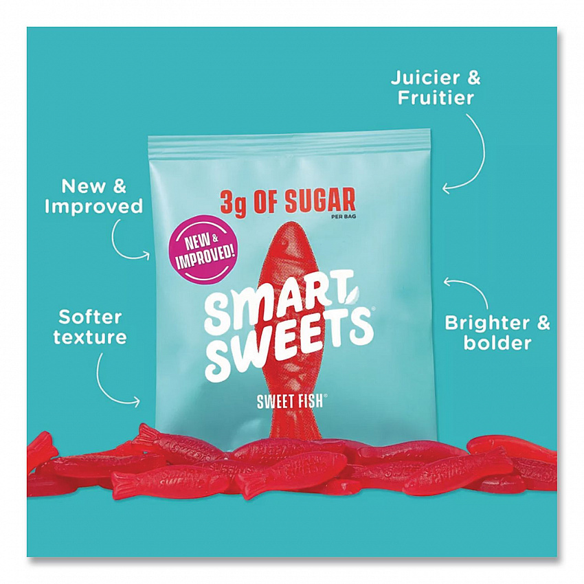 Sweet Fish Gummy Candy, Berry, 1.8 oz Packet, 12/Box (SMW20021)