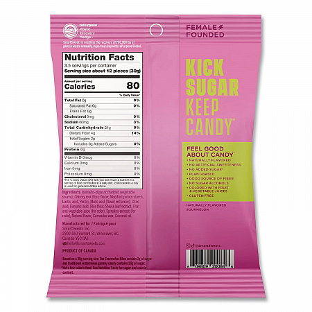 Sourmelon Bites Gummy Candy, Watermelon, 1.8 oz Packet, 12/Box (SMW20080)