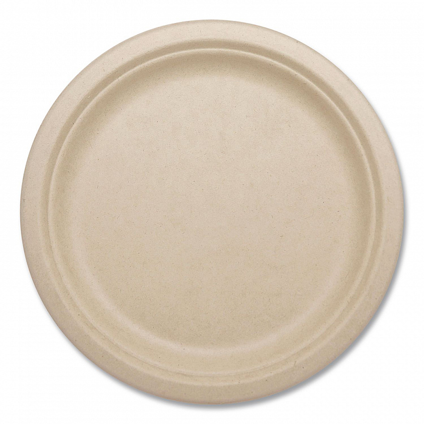 Fiber Plates, 10" dia, Natural, 20/Pack (PLRTSCU10)