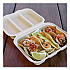 Fiber Hinged Takeout Containers, Taco Box, 7.9 x 9.2 x 3.2, Natural, Sugarcane Fiber, 300/Carton (TOSCT39LFS)