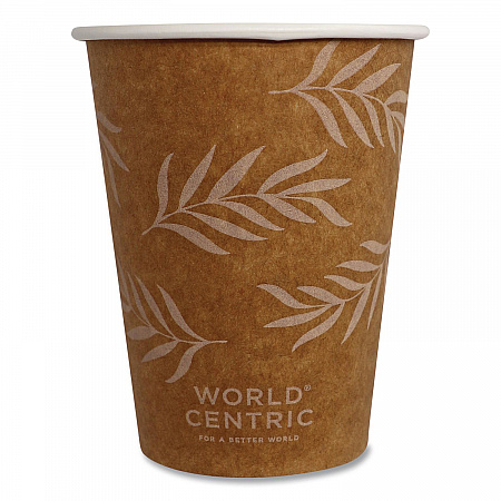 Paper Hot Cups, 12 oz, Natural, 20/Pack (CURTPA12)