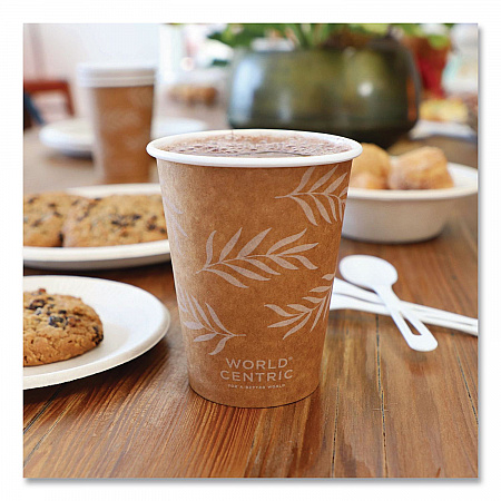 Paper Hot Cups, 12 oz, Natural, 20/Pack (CURTPA12)