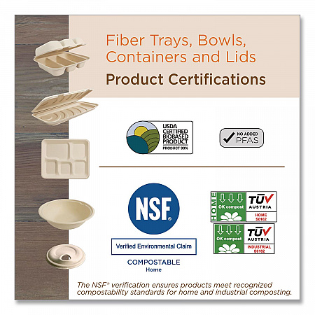 Laminated Fiber Containers, 20 oz, 6.7 x 8.7 x 1.7, Natural, Sugarcane Fiber, 400/Carton (CTSC20LLF)