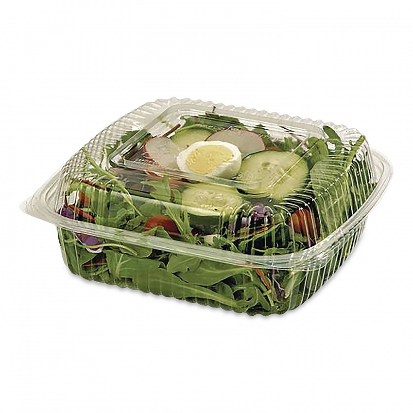 PLA Hinged Clamshells, 19 oz, 5.9 x 6.4 x 3.5, Clear, Plastic, 500/Carton (KLCS6N)