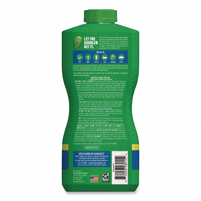 Green Gobbler Drain Clog Dissolver, 31 oz Bottle (G8015J)
