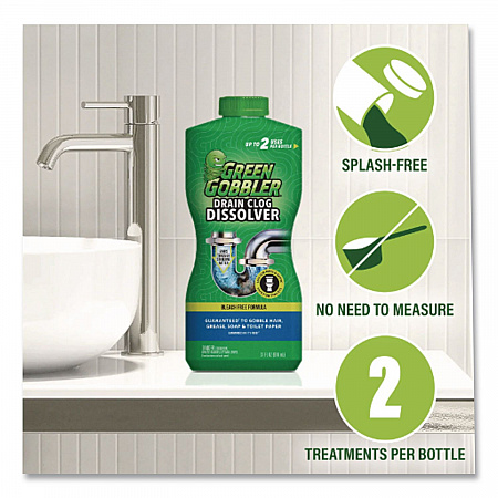 Green Gobbler Drain Clog Dissolver, 31 oz Bottle (G8015J)