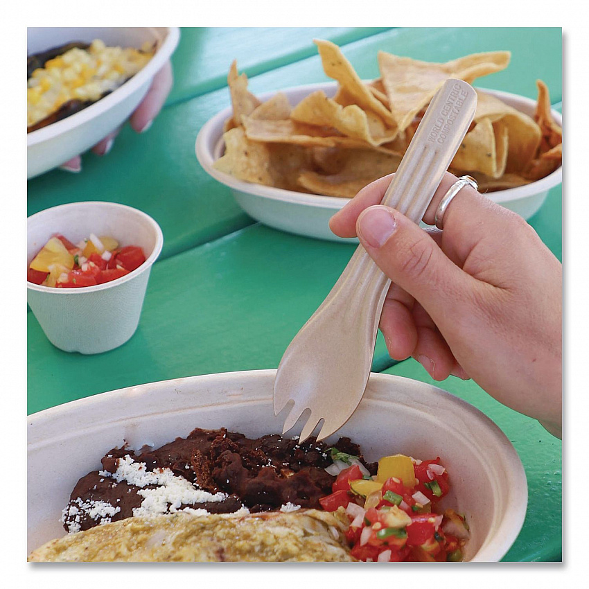 NoTree Cutlery, Light Mediumweight, Spork, Paper, Natural, 1,000/Carton (RKNT6)
