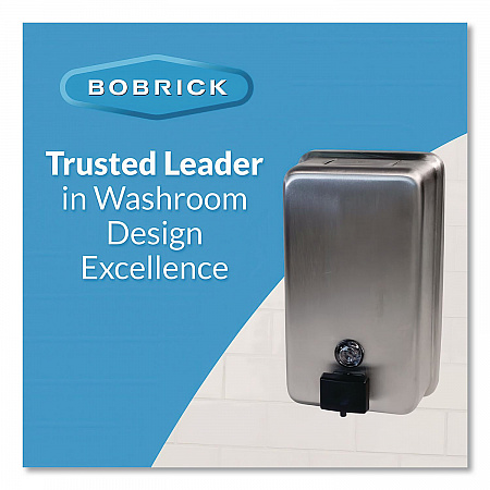 ClassicSeries Surface-Mounted Soap Dispenser, 40 oz, 4.75 x 3.5 x 8.13, Stainless Steel (2111)