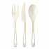 TPLA Cutlery, Medium Heavyweight, Fork/Knife/Spoon, Plastic, Light Beige, 24/Pack (ASPSR)