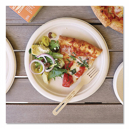 Bamboo Cutlery, Medium Heavyweight, Fork, Paper, Natural, 24/Pack (FOBBR)