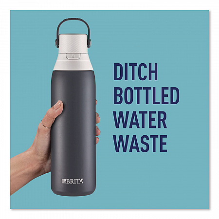 Stainless Steel Filtered Water Bottle. 20 oz, Carbon (36447)