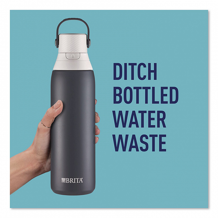 Stainless Steel Filtered Water Bottle. 20 oz, Carbon (36447)