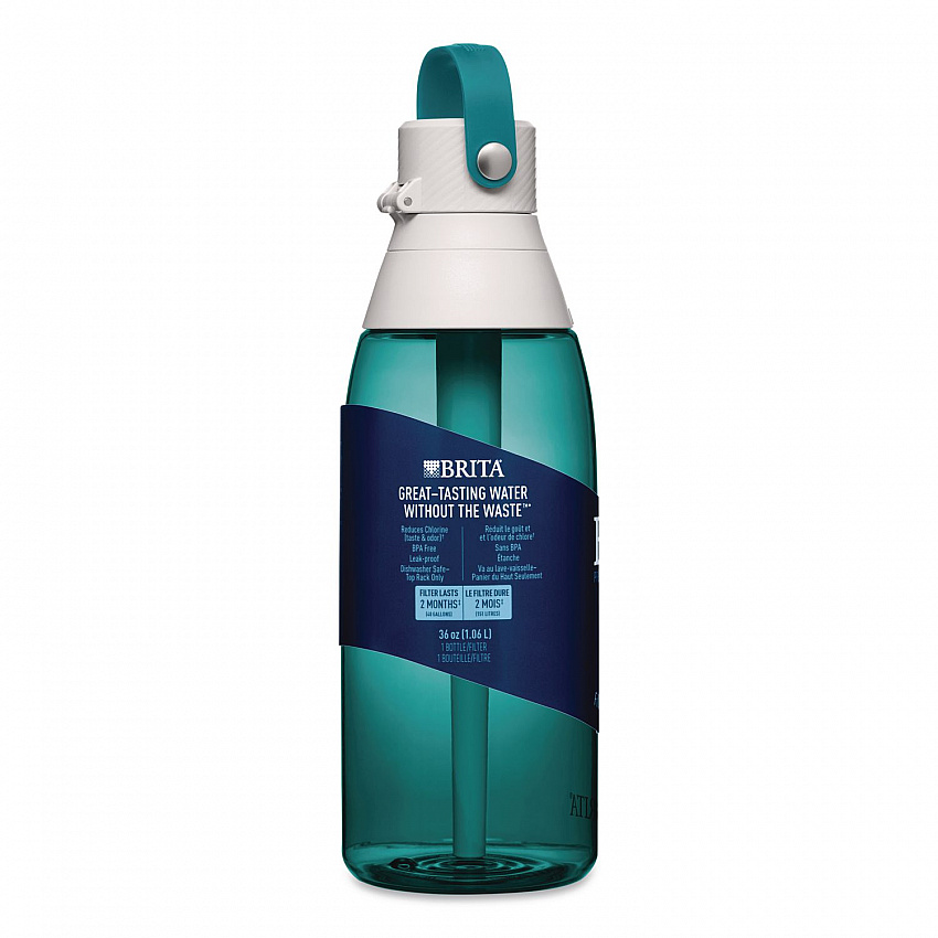 Plastic Filtered Water Bottle, 36 oz, Sea Glass (36524)