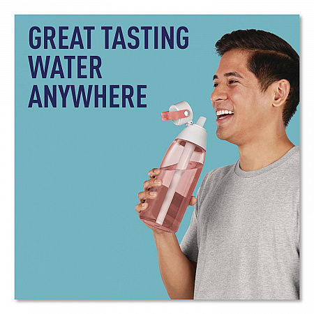 Plastic Filtered Water Bottle, 36 oz, Blush (36525)