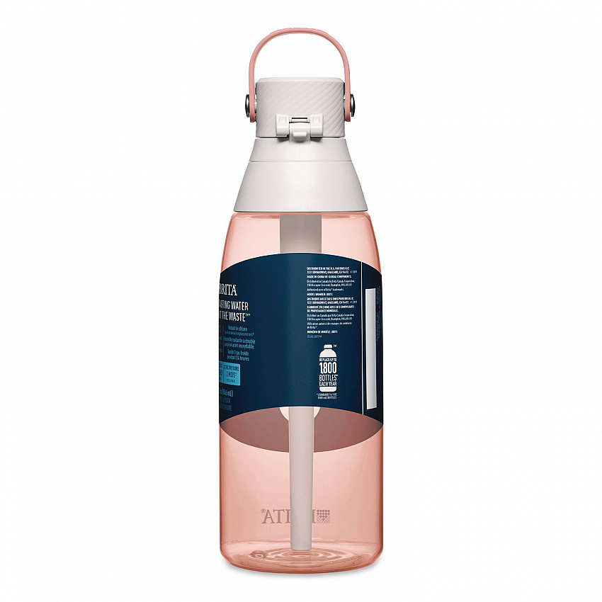 Plastic Filtered Water Bottle, 36 oz, Blush (36525)