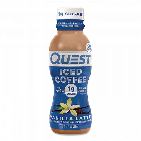 Iced Coffee, Vanilla Latte, 10 oz Bottle, 12/Carton (QUN14436)