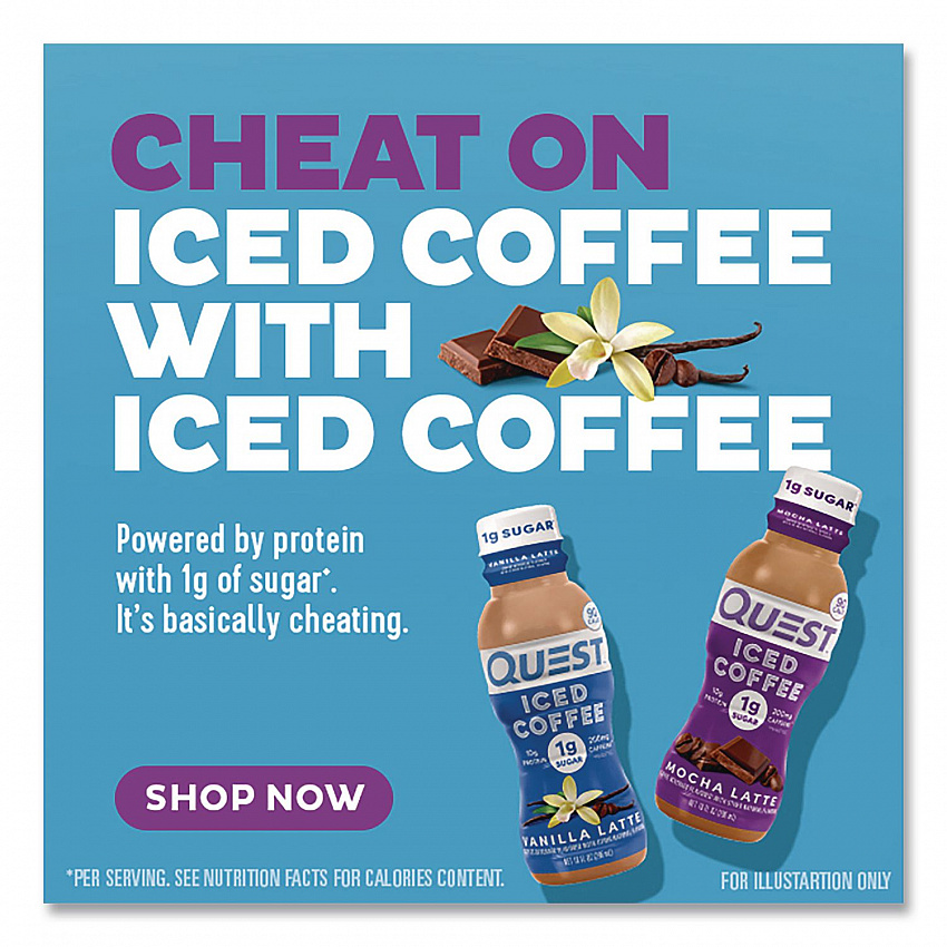 Iced Coffee, Vanilla Latte, 10 oz Bottle, 12/Carton (QUN14436)