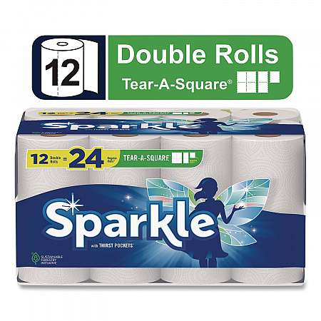 Tear-A-Square Double Roll Paper Towels, 2-ply, 110 Sheets/Roll, 12 Rolls/Pack (22361507)