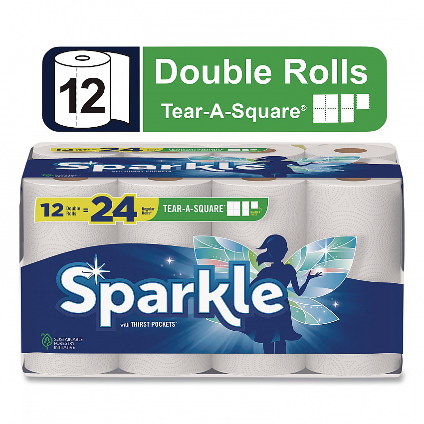 Tear-A-Square Double Roll Paper Towels, 2-ply, 110 Sheets/Roll, 12 Rolls/Pack (22361507)