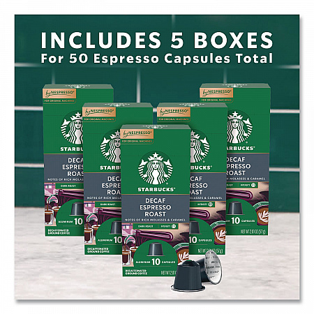 Espresso Roast Decaf Original Pods, 10/Pack, 5 Packs/Box, 50/Box (109050)