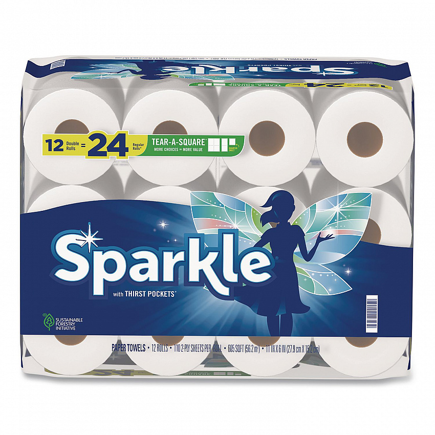 Tear-A-Square Double Roll Paper Towels, 2-ply, 110 Sheets/Roll, 12 Rolls/Pack (22361507)