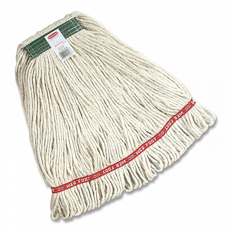 Super Stitch Cotton Looped End Wet Mop, 20 oz, White, 1