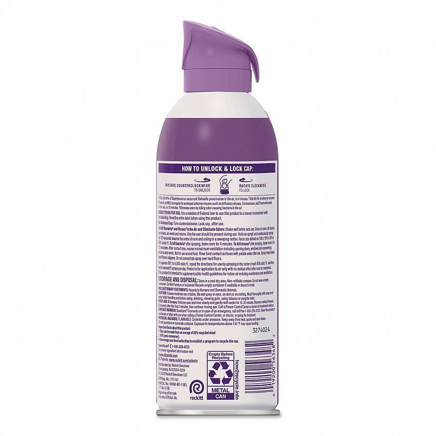 Air Sanitizer Spray, Lavender Sky Scent, 10 oz Aerosol Spray, 6/Carton (56348CT)