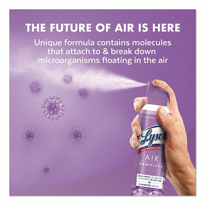 Air Sanitizer Spray, Lavender Sky Scent, 10 oz Aerosol Spray, 6/Carton (56348CT)